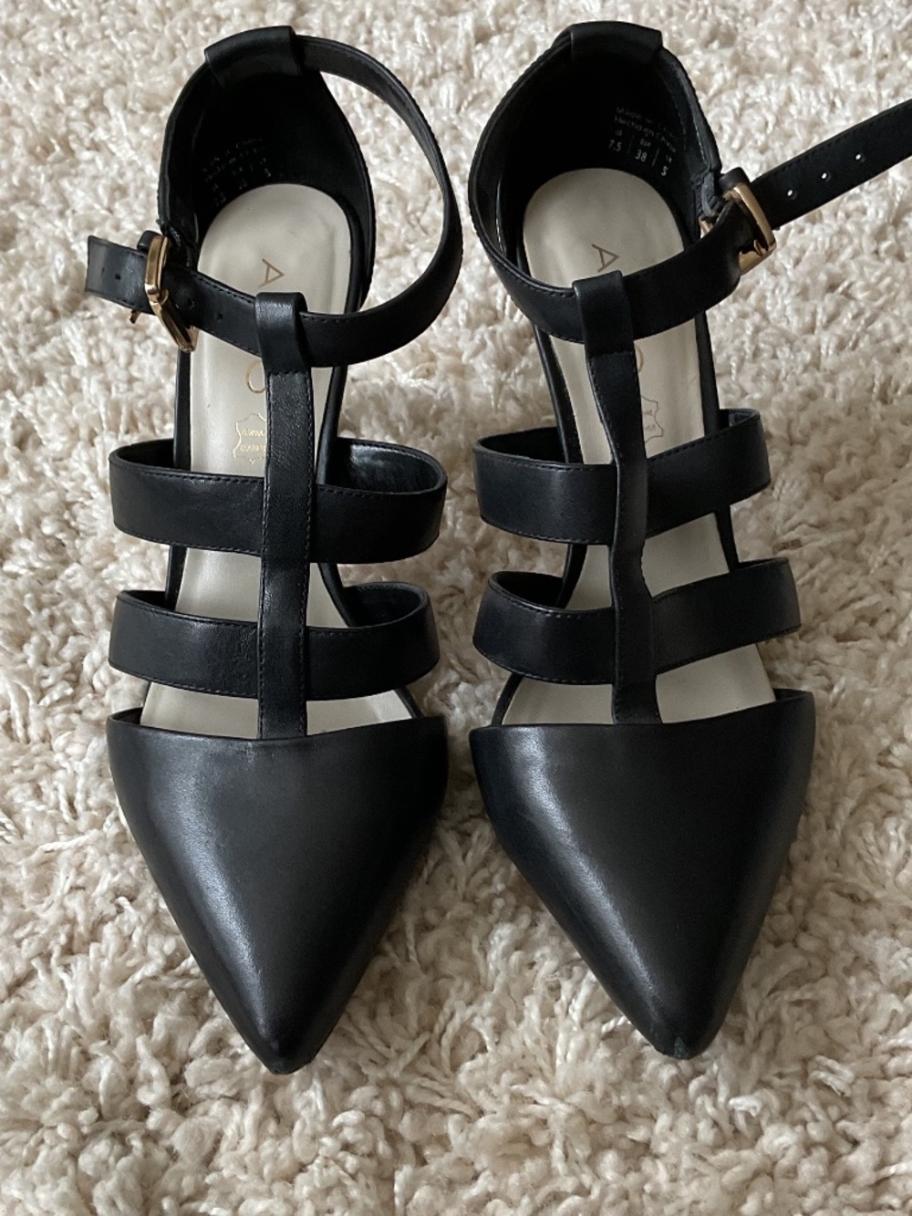 🤩Aldo Black Leather Gladiator Style Heels - size 7.5